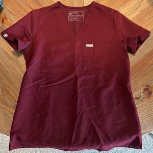 Maroon scrub top